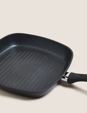 Black Aluminium 26cm Non-Stick Griddle Pan