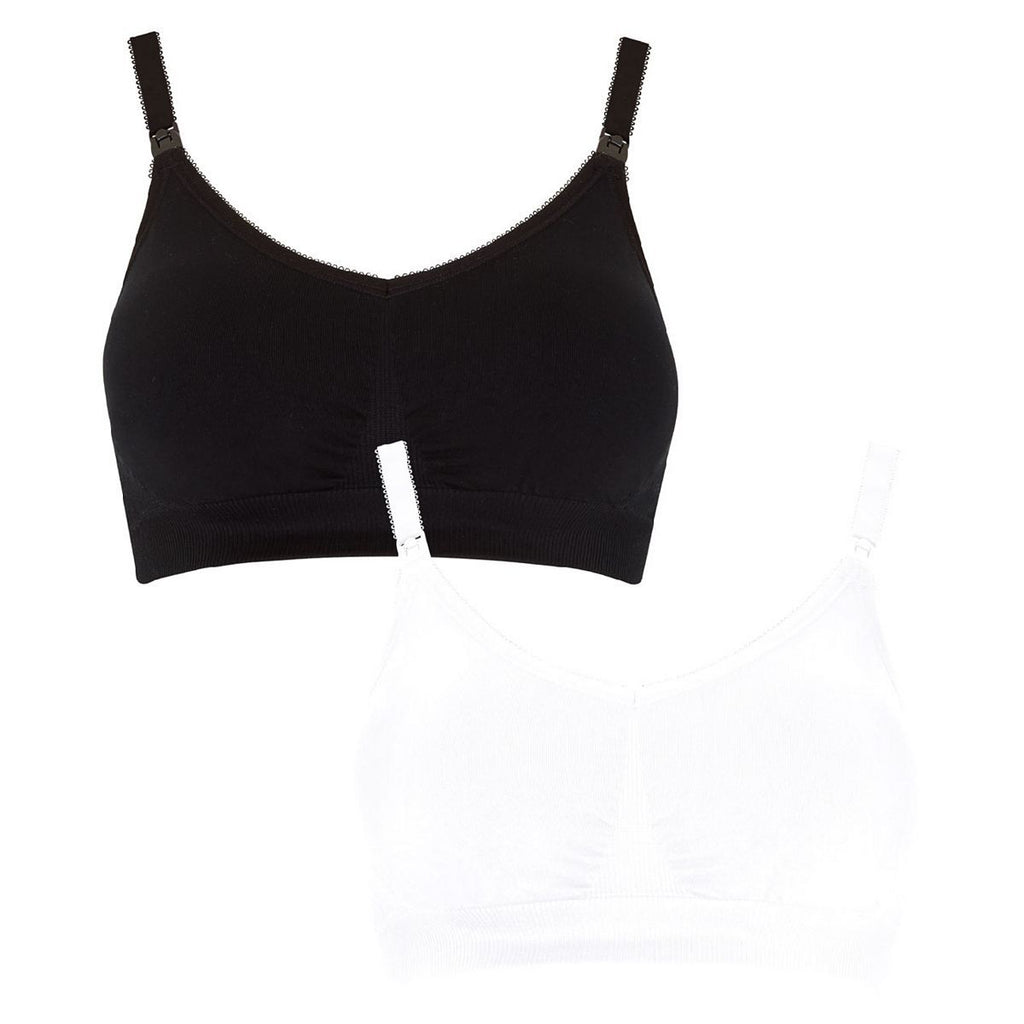 Black and White Seam-free Nursing Bras - 2 Pack