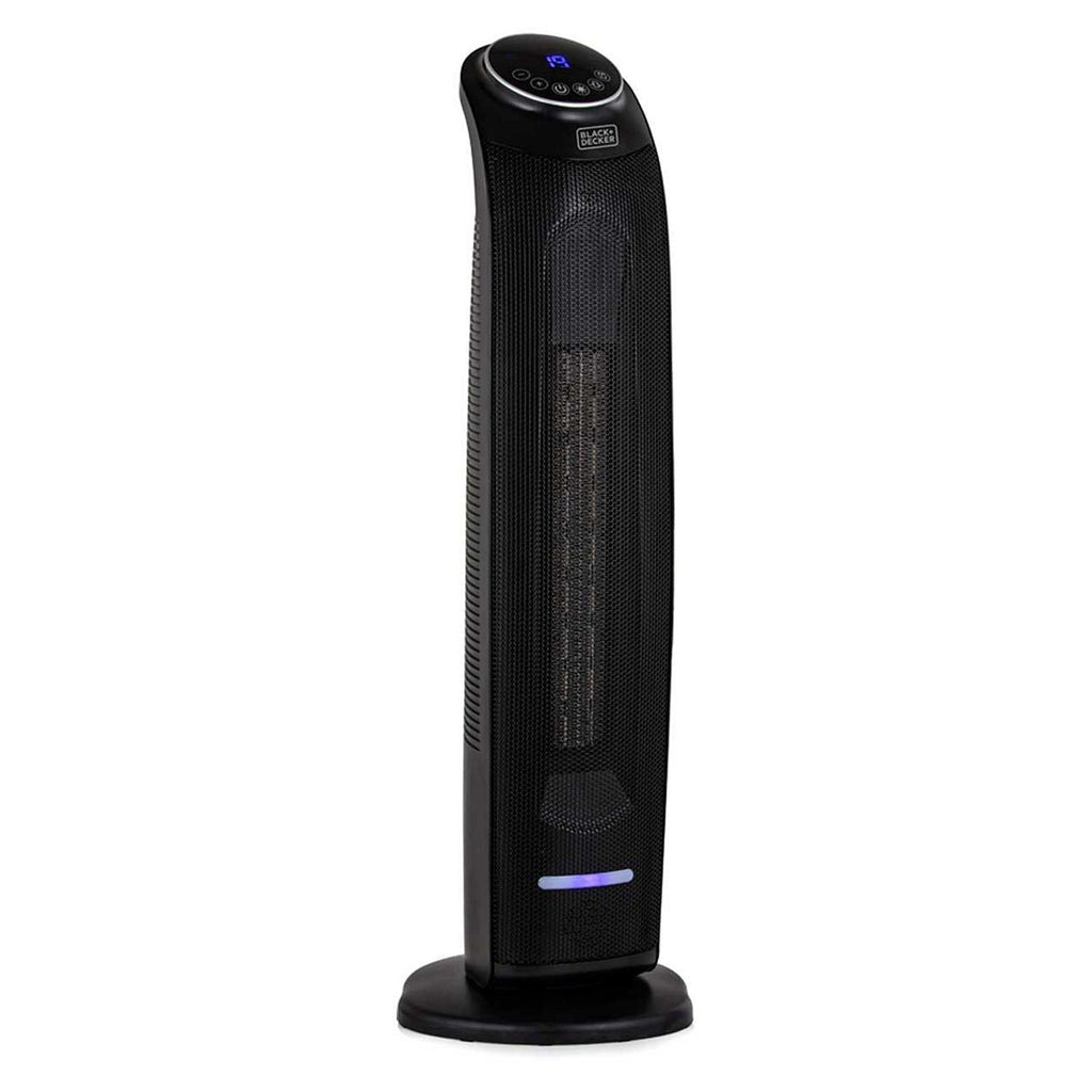 Black & Decker 2.2KW Digital Oscillating Ceramic Tower Fan Heater with Remote Control - Black