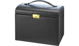 Black Faux Leather Large Three Drawer Jewellery Box