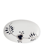 Black Fluted Mega Oval Dish (23cm)