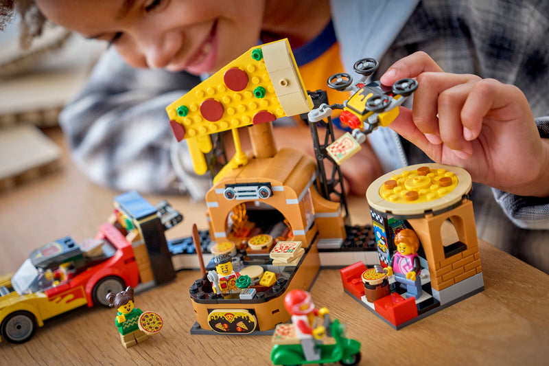 LEGO City Pizza Delivery set with vehicles and minifigures - British product