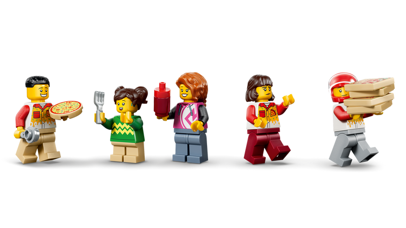 LEGO City Pizza Delivery set with vehicles and minifigures - British product