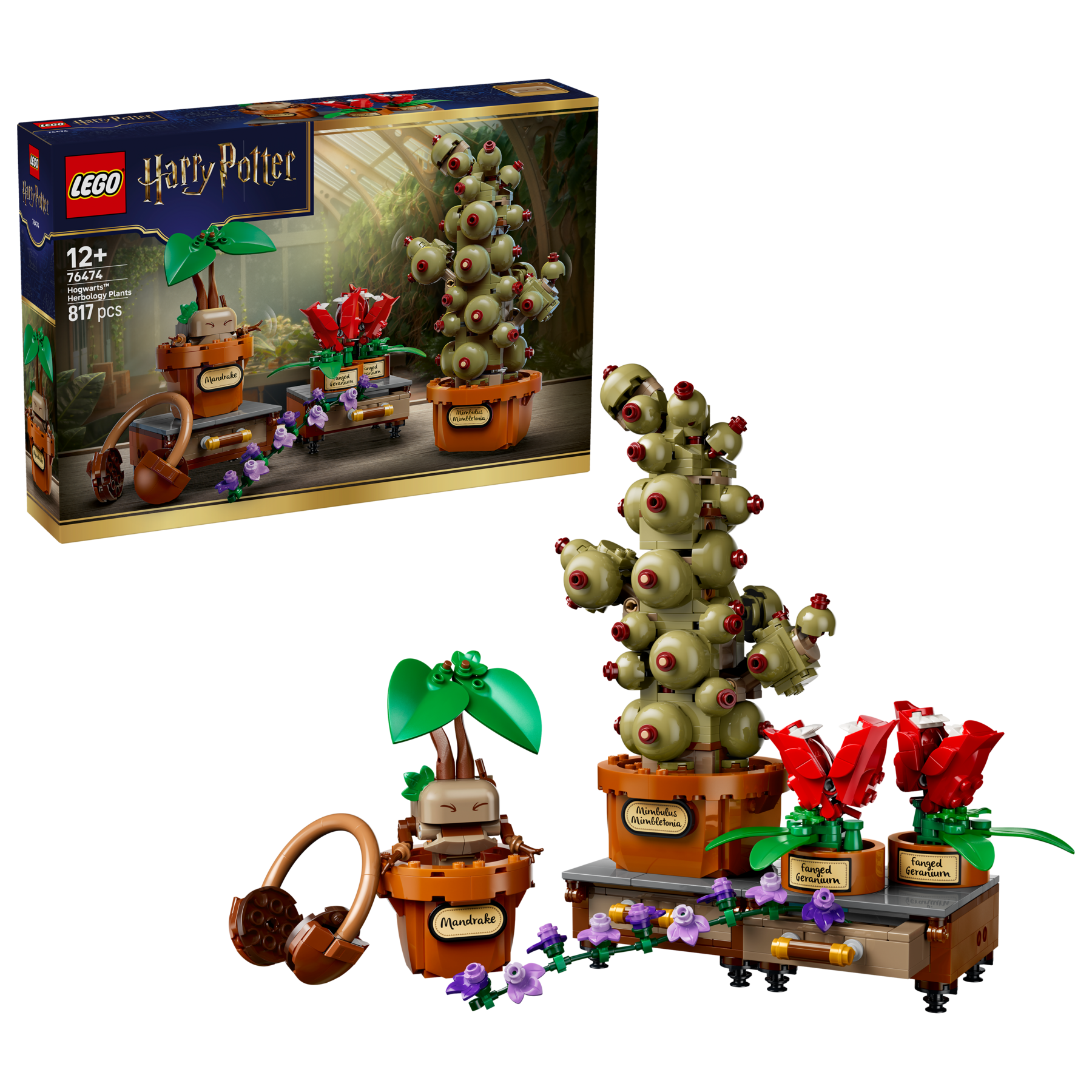 LEGO building set Hogwarts Herbology Plants 817 pieces - British product