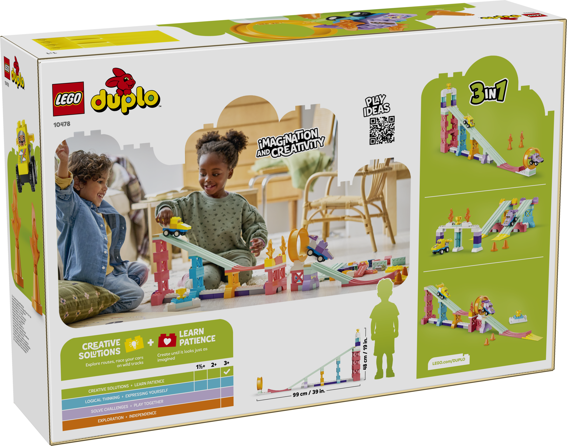 LEGO DUPLO 3 in 1 Creative Ramps with Vehicles 111 pieces (British brand)