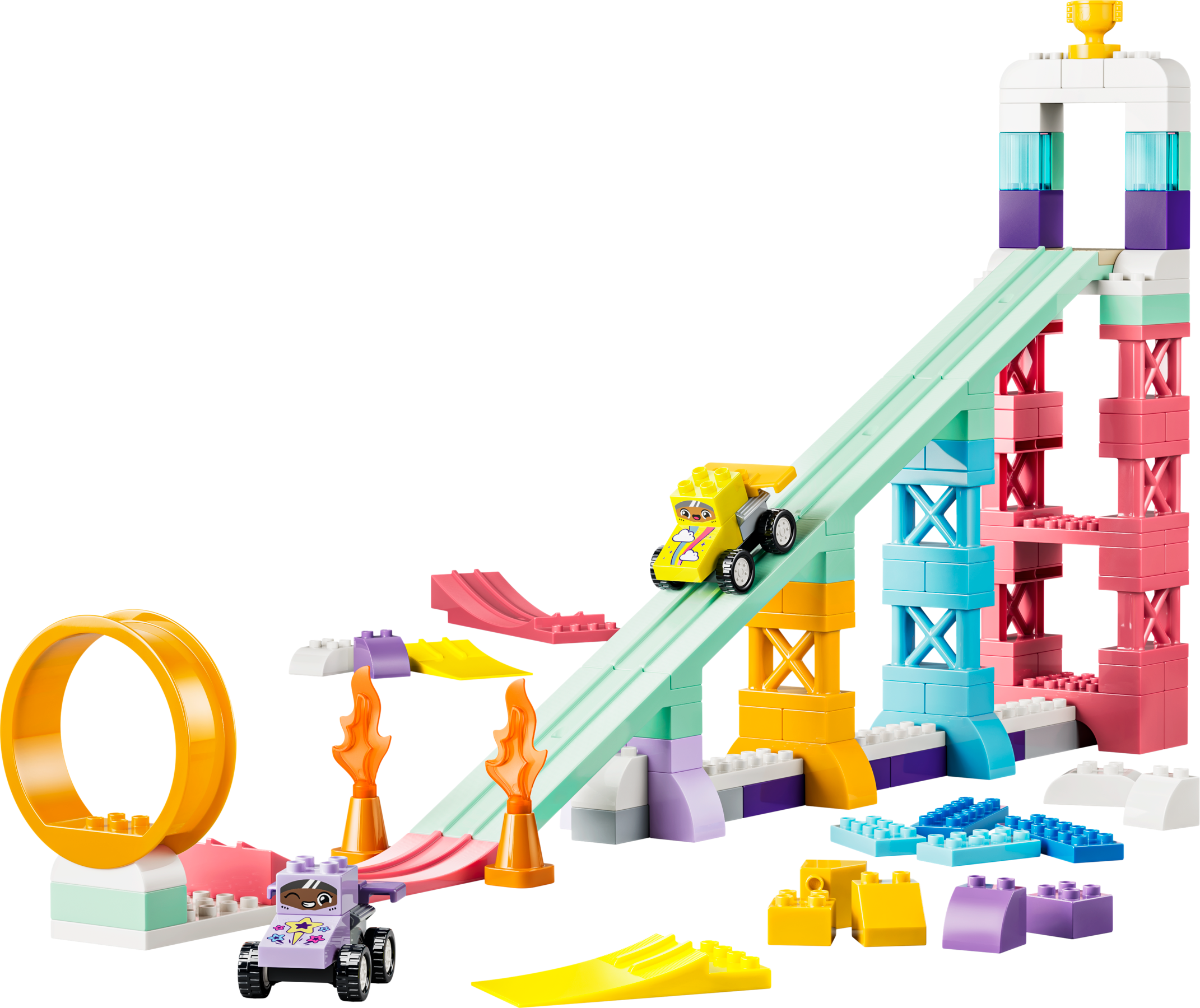 LEGO DUPLO 3 in 1 Creative Ramps with Vehicles 111 pieces (British brand)