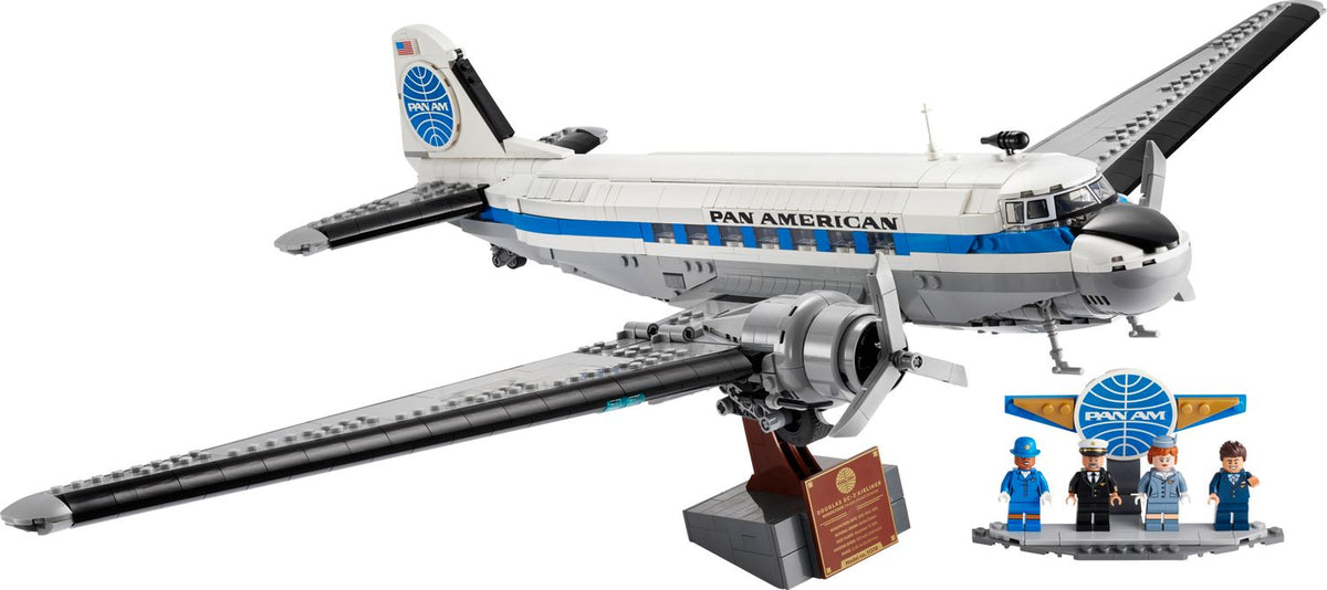 LEGO Icons DC-3 PAN AM Flugzeugmodell-Bausatz 1.903 Teile, importiert aus Großbritannien