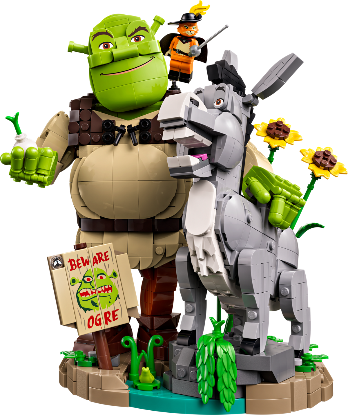 LEGO Shrek Donkey Puss in Boots model kit (British brand)