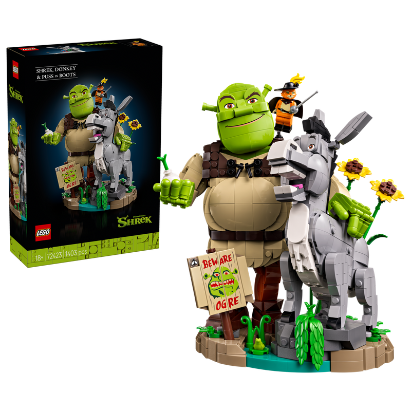 LEGO Shrek Donkey Puss in Boots model kit (British brand)
