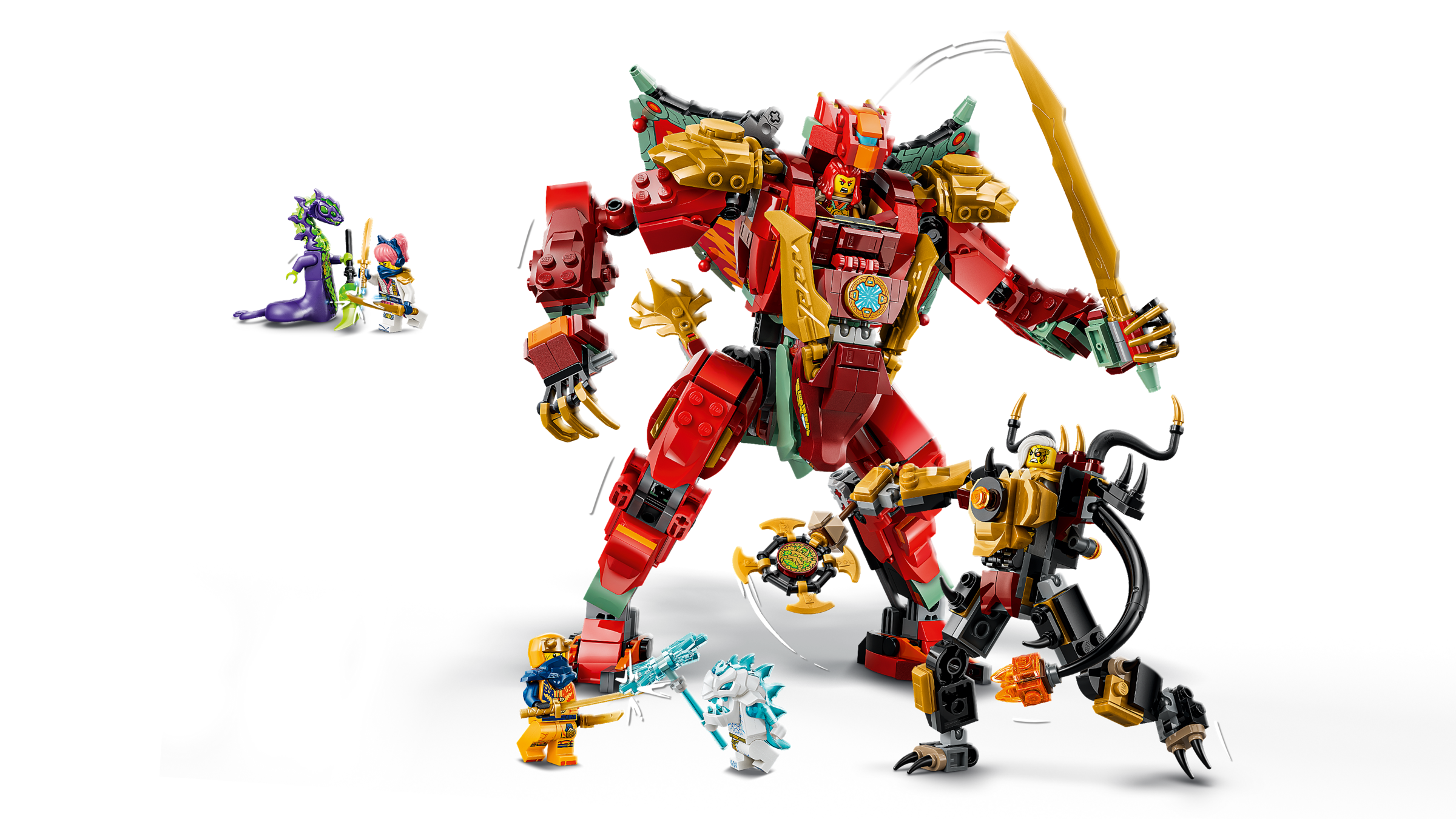 LEGO NINJAGO Wyldfyre's Transforming Dragon Mech building set - British product