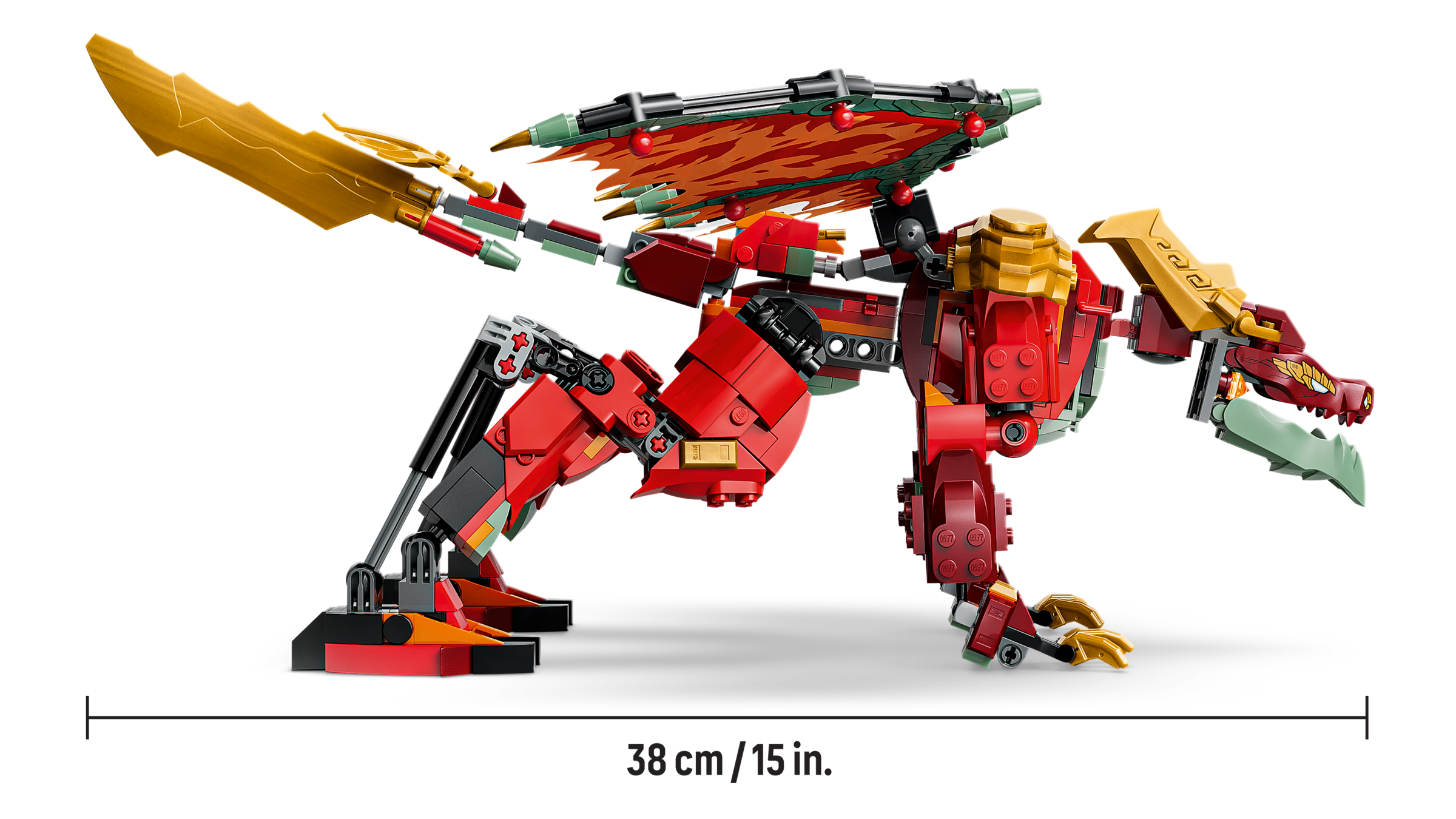 LEGO NINJAGO Wyldfyre's Transforming Dragon Mech building set - British product