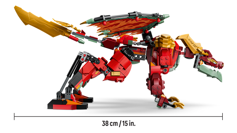 LEGO NINJAGO Wyldfyre's Transforming Dragon Mech building set - British product