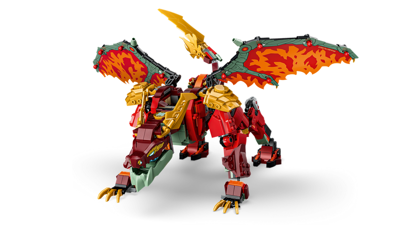 LEGO NINJAGO Wyldfyre's Transforming Dragon Mech building set - British product