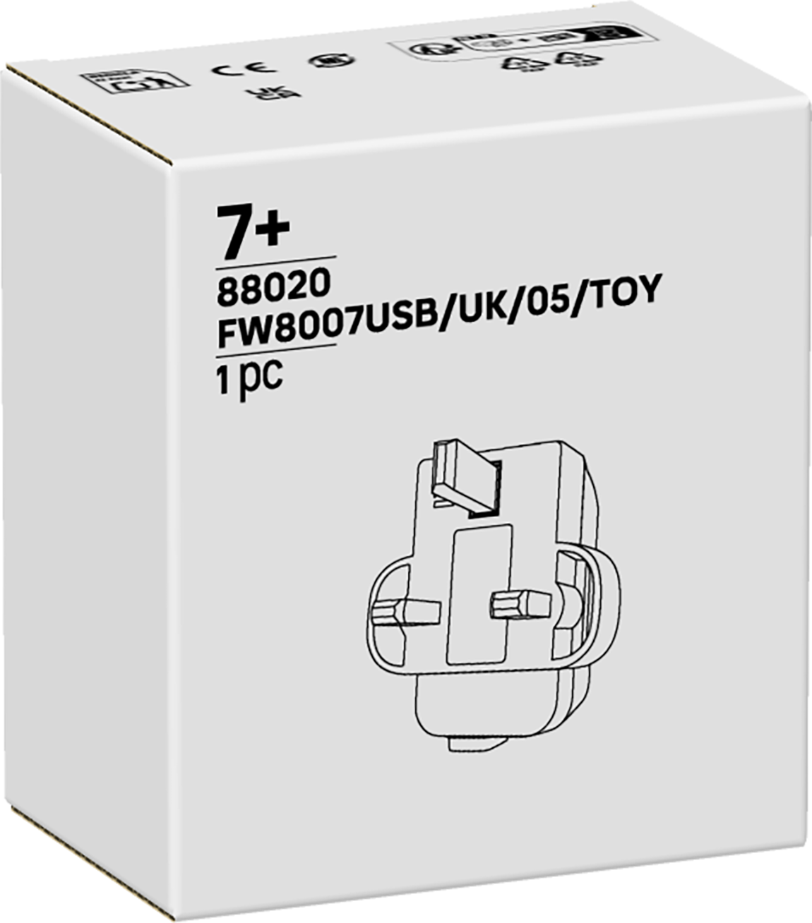 LEGO Powered Up USB power adapter 5 cm high, UK version