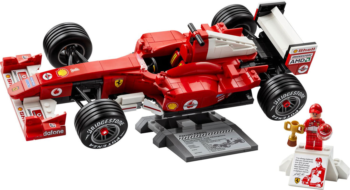 LEGO Ferrari F2004 model car with Michael Schumacher minifigure 735 pieces, UK version