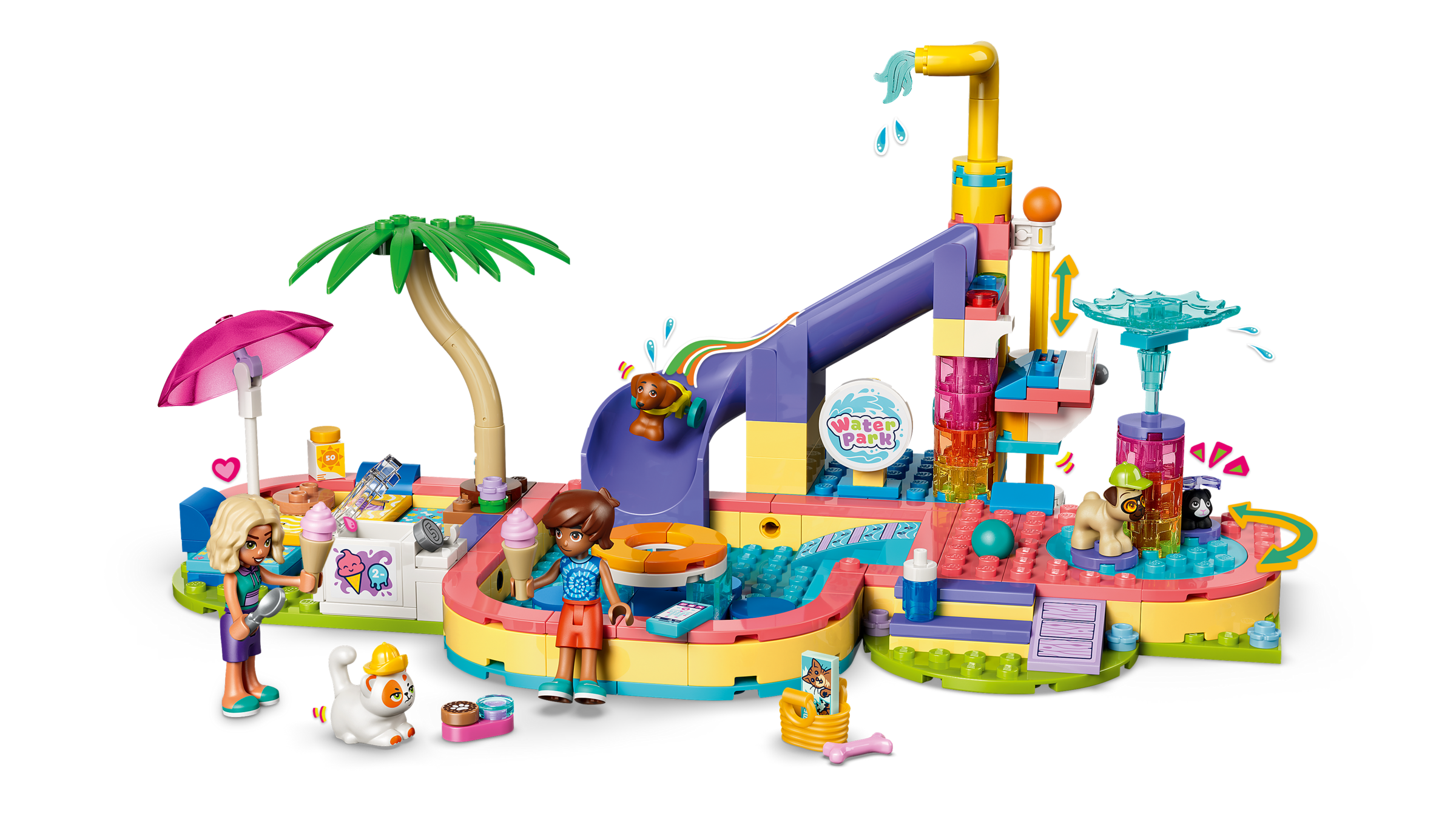 LEGO Friends Fun Water Park Day playset with pets - British product