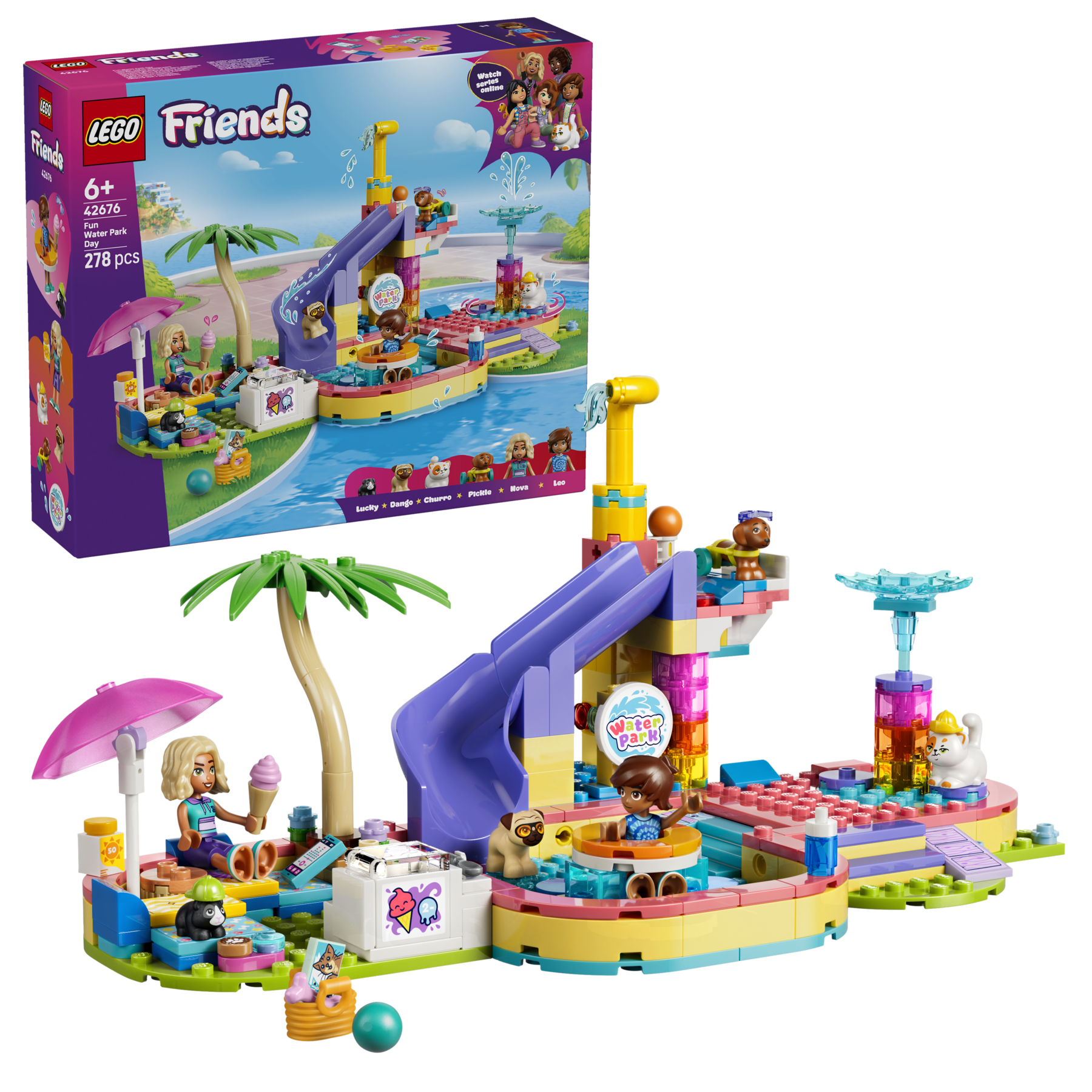 LEGO Friends Fun Water Park Day playset with pets - British product