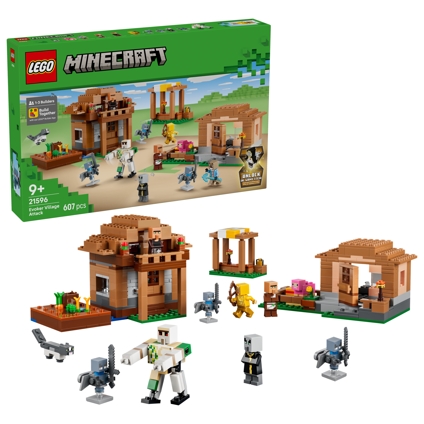 LEGO Minecraft Evoker Village Attack set 607 pieces - British product