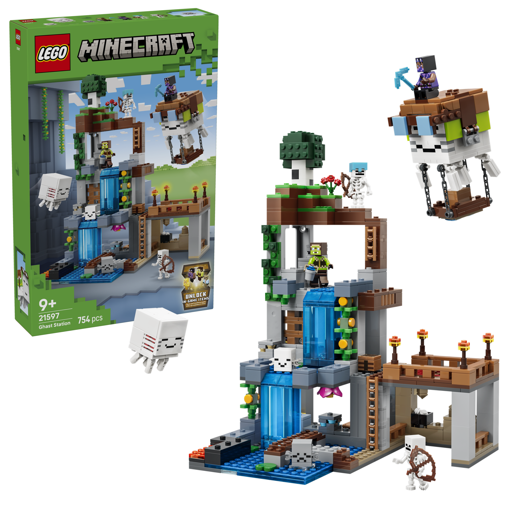 LEGO Minecraft Ghast Station building set 754 pieces, imported from the UK