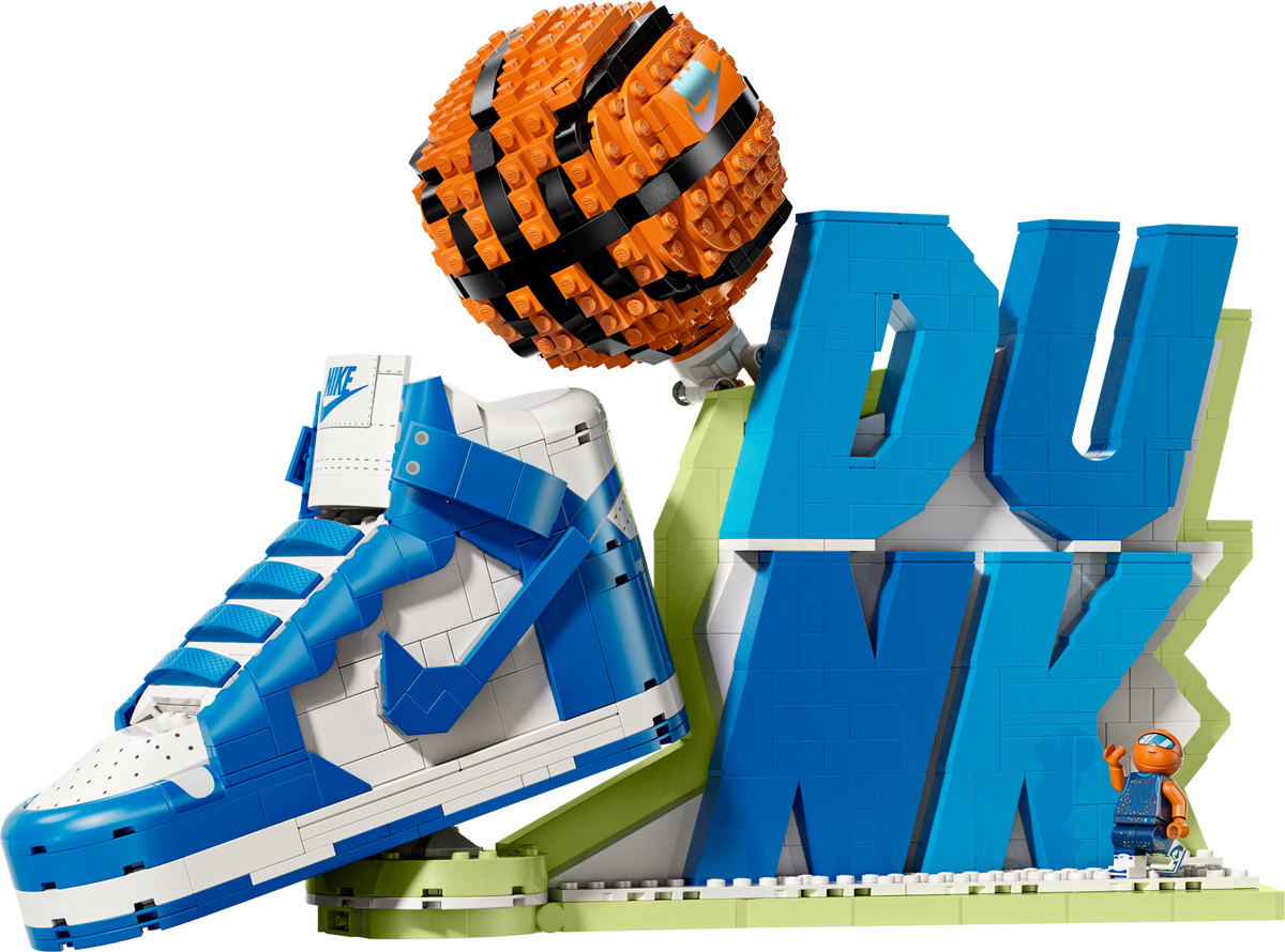 Nike Dunk x LEGO Set display model imported from the UK