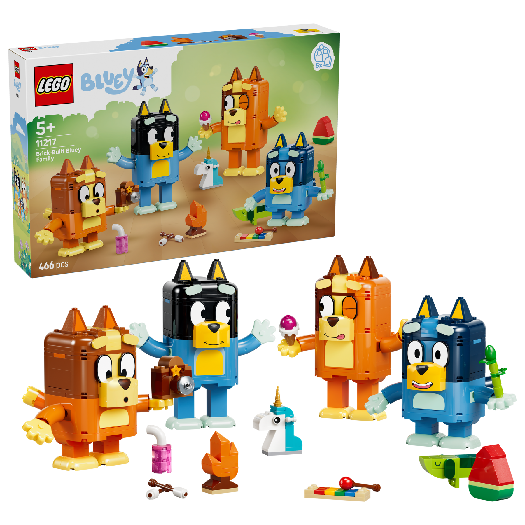LEGO Bluey Family 466 piece set, imported from the UK