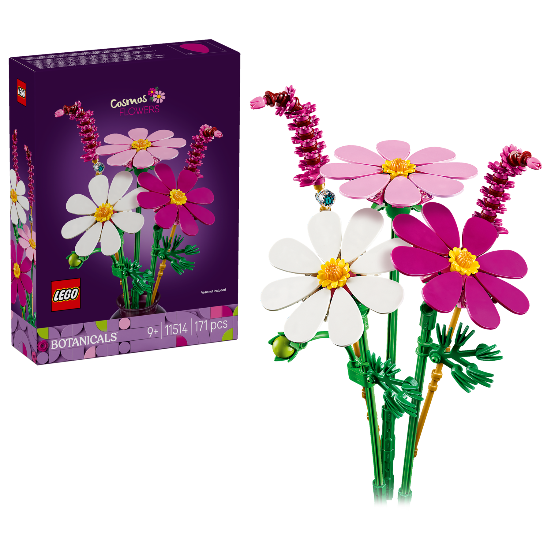 LEGO Botanicals Cosmos Flowers building set 171 pieces, UK version