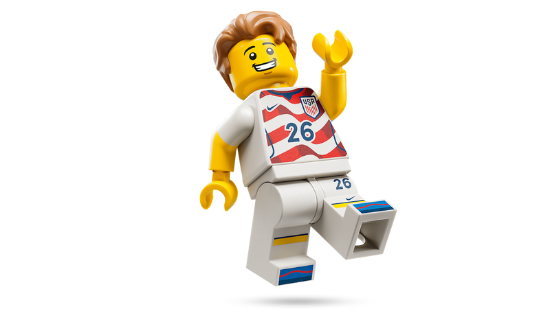 LEGO US soccer jersey building set 43033, imported from the UK