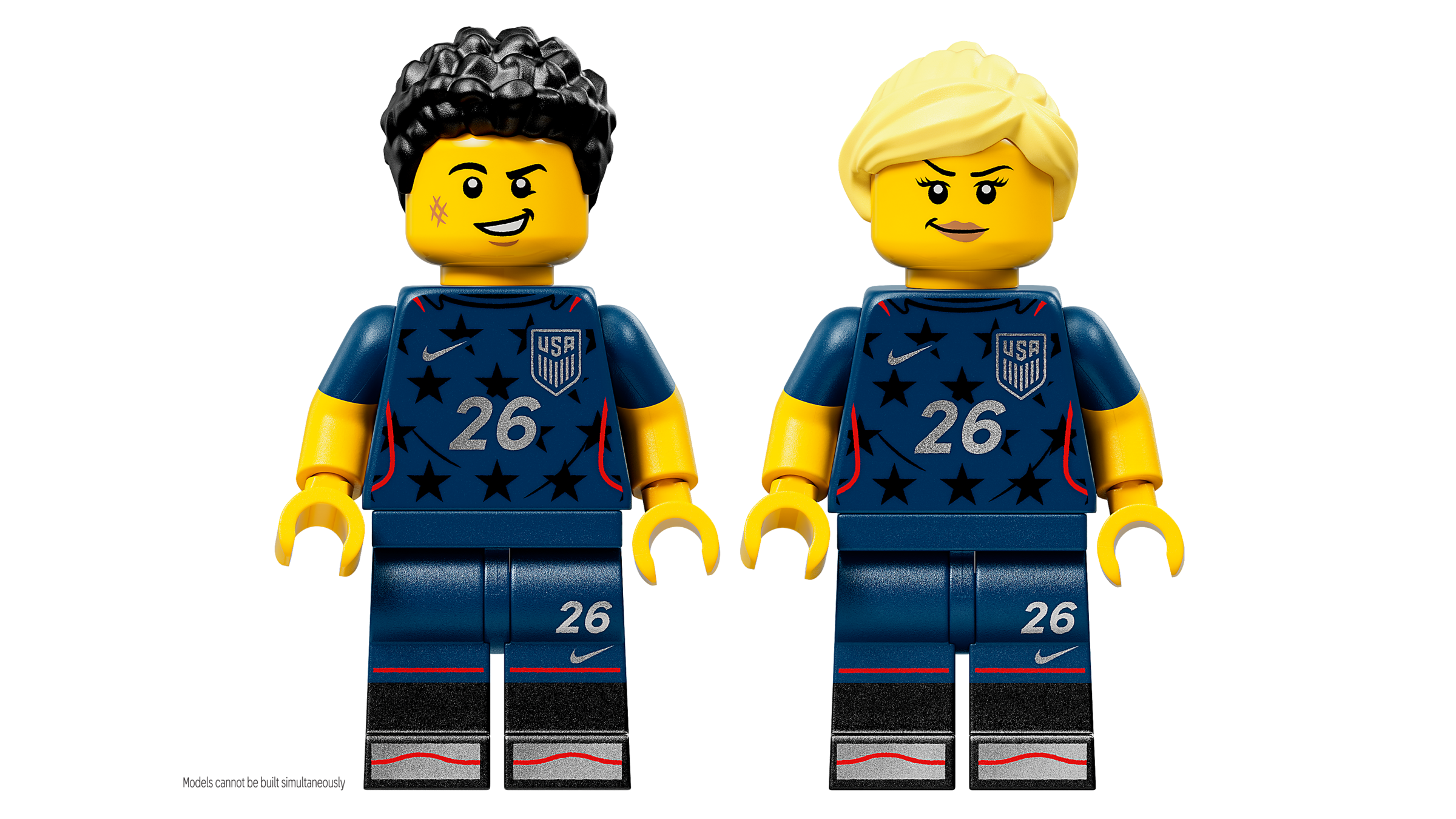 LEGO US soccer jersey building set 43033, imported from the UK