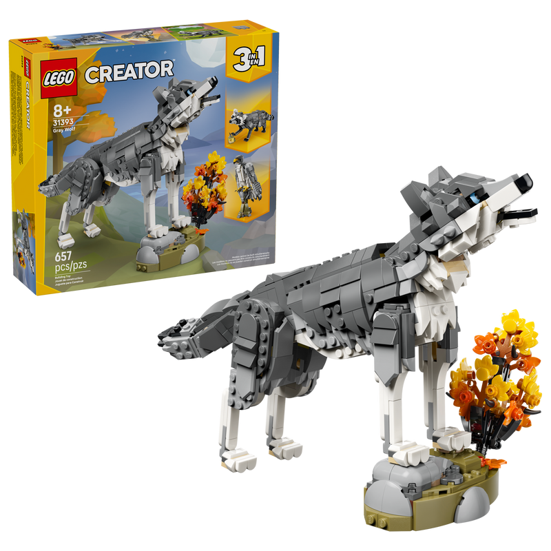 LEGO Creator Gray Wolf building set 657 pieces, UK version