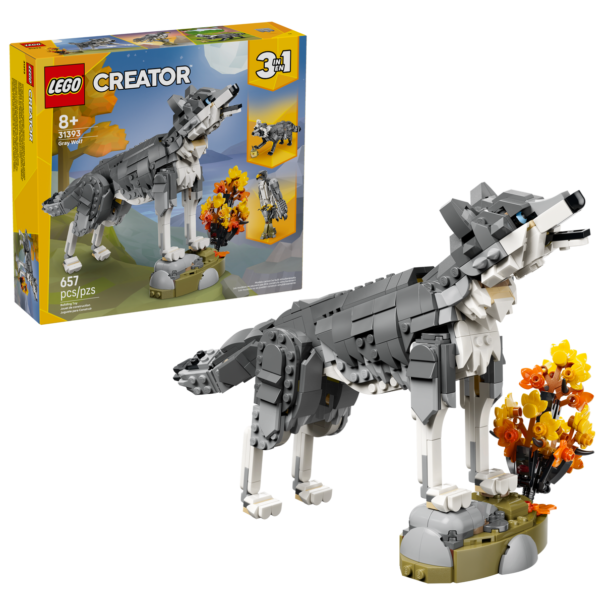LEGO Creator Gray Wolf building set 657 pieces, UK version