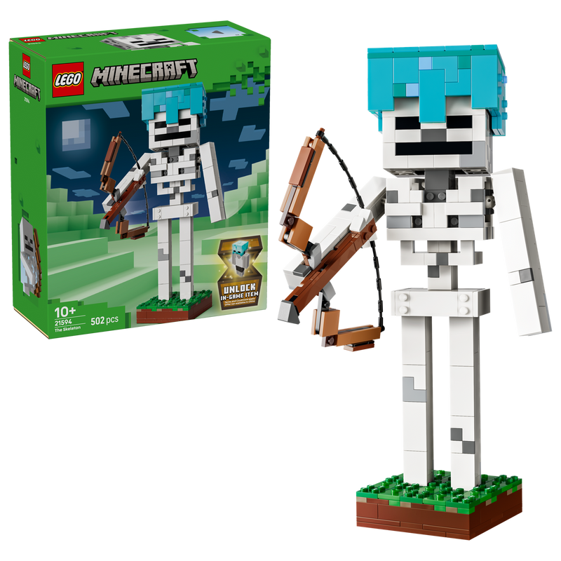 LEGO Minecraft Skeleton building set with bow and arrow 502 pieces (British brand)