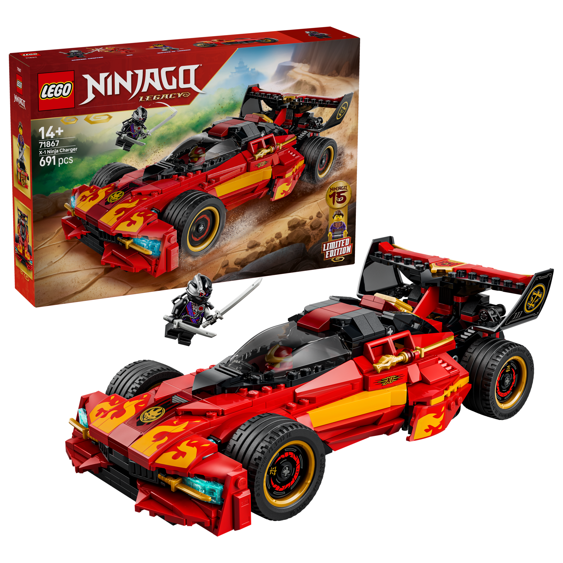 LEGO X-1 Ninja Charger 15th Anniversary building set 691 pieces, UK version