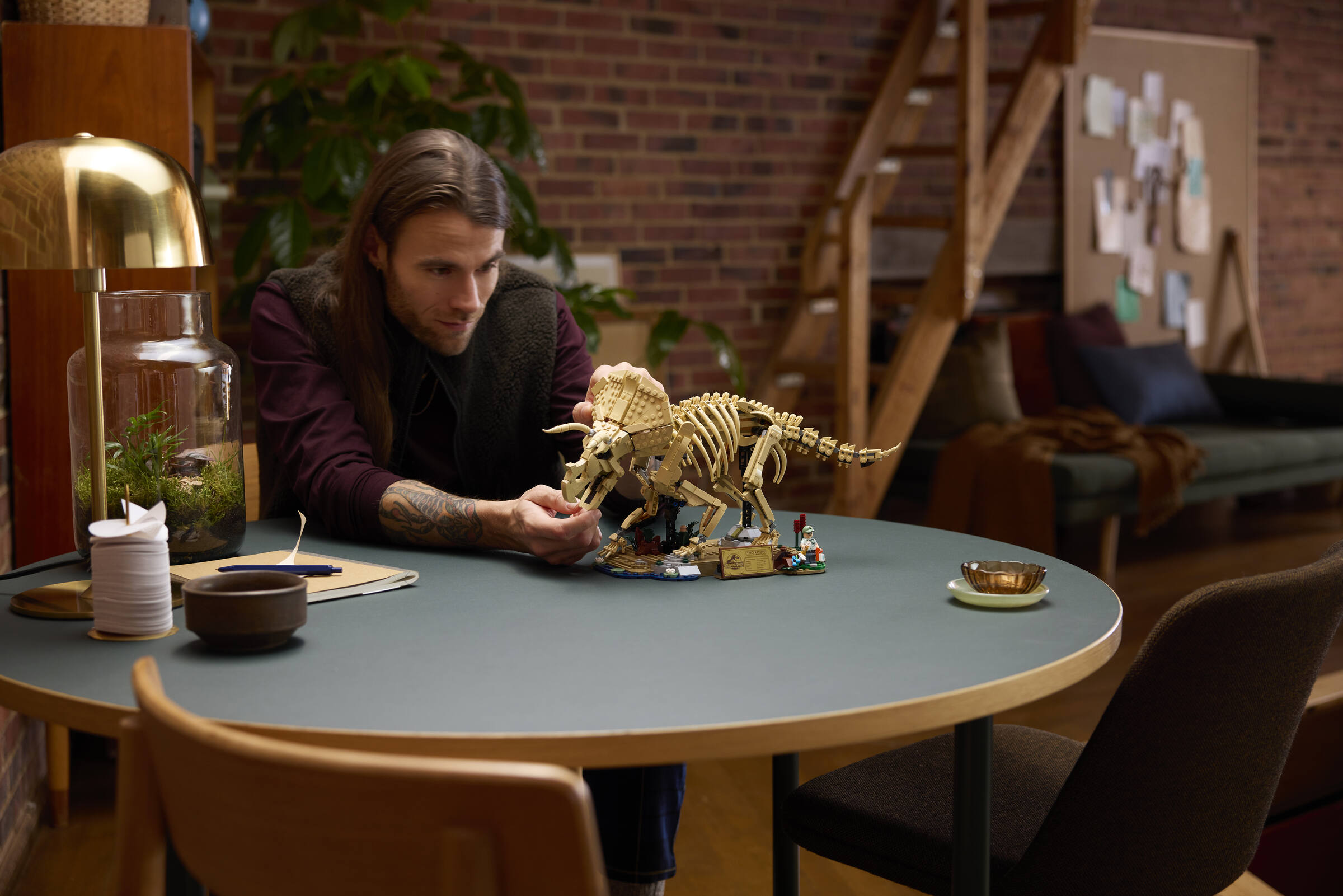 LEGO Triceratops fossil skeleton model, imported from the UK