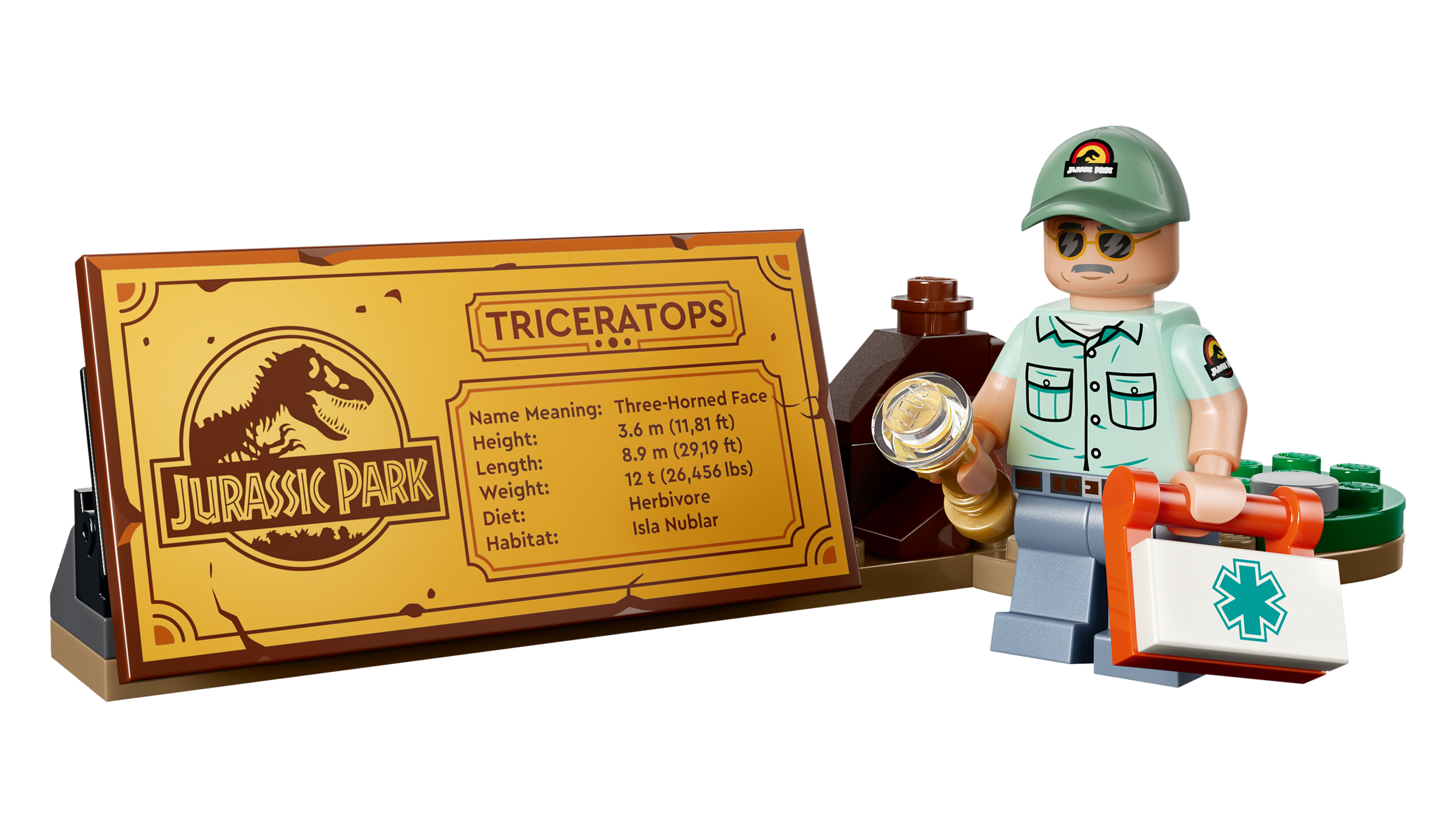 LEGO Triceratops fossil skeleton model, imported from the UK