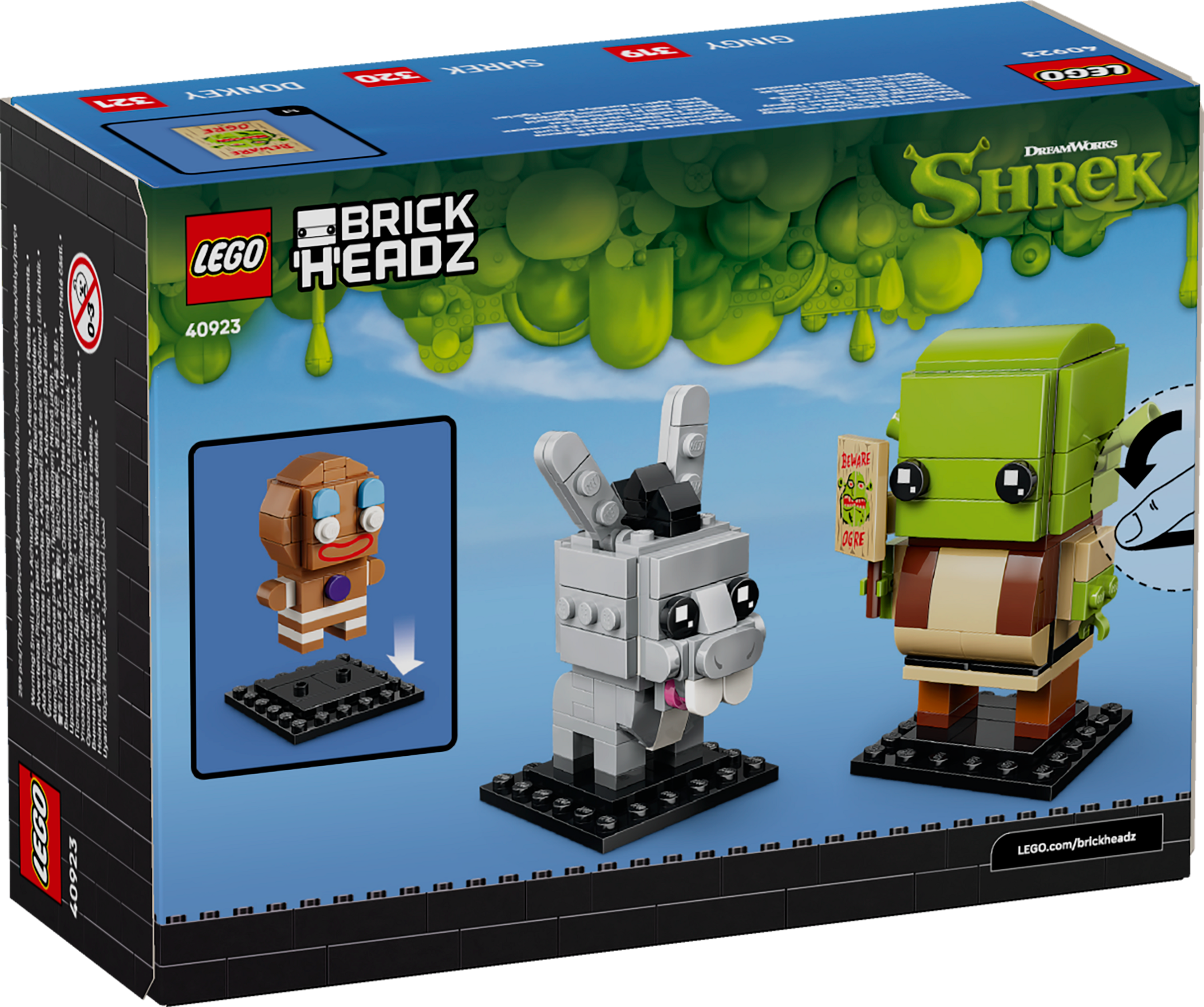 LEGO BrickHeadz Shrek Donkey Gingy 260-piece set (British brand)