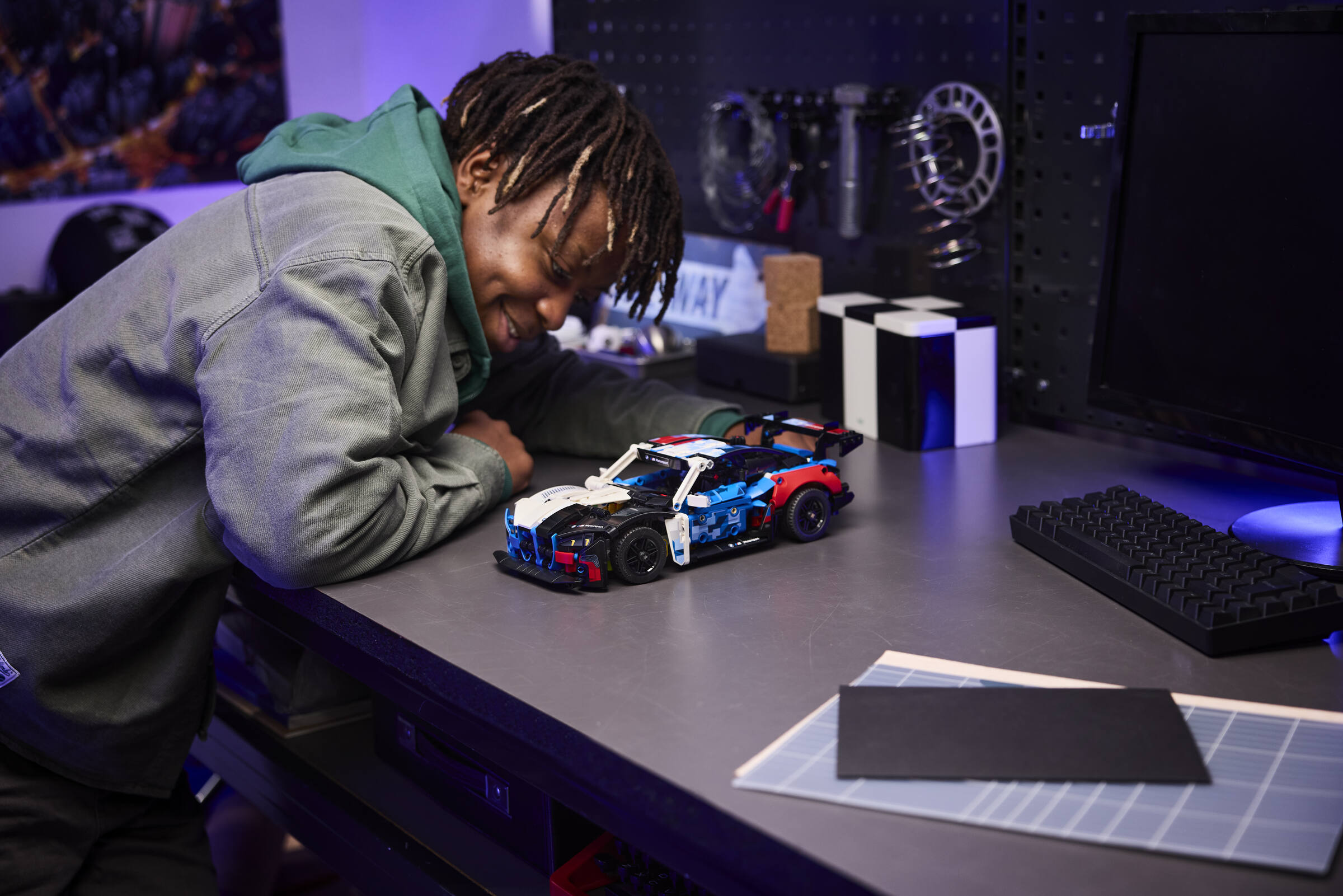 LEGO Technic BMW M4 GT3 EVO race car model kit, imported from the UK