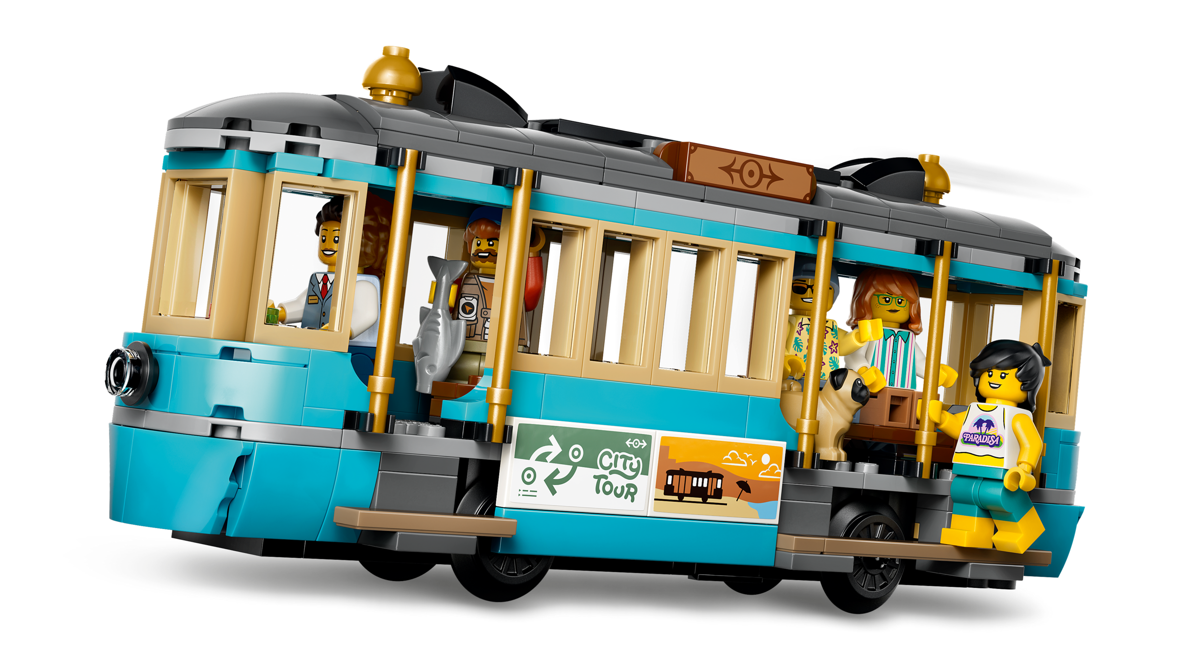 LEGO Classic Beach Streetcar building set with trolley and minifigures - British product