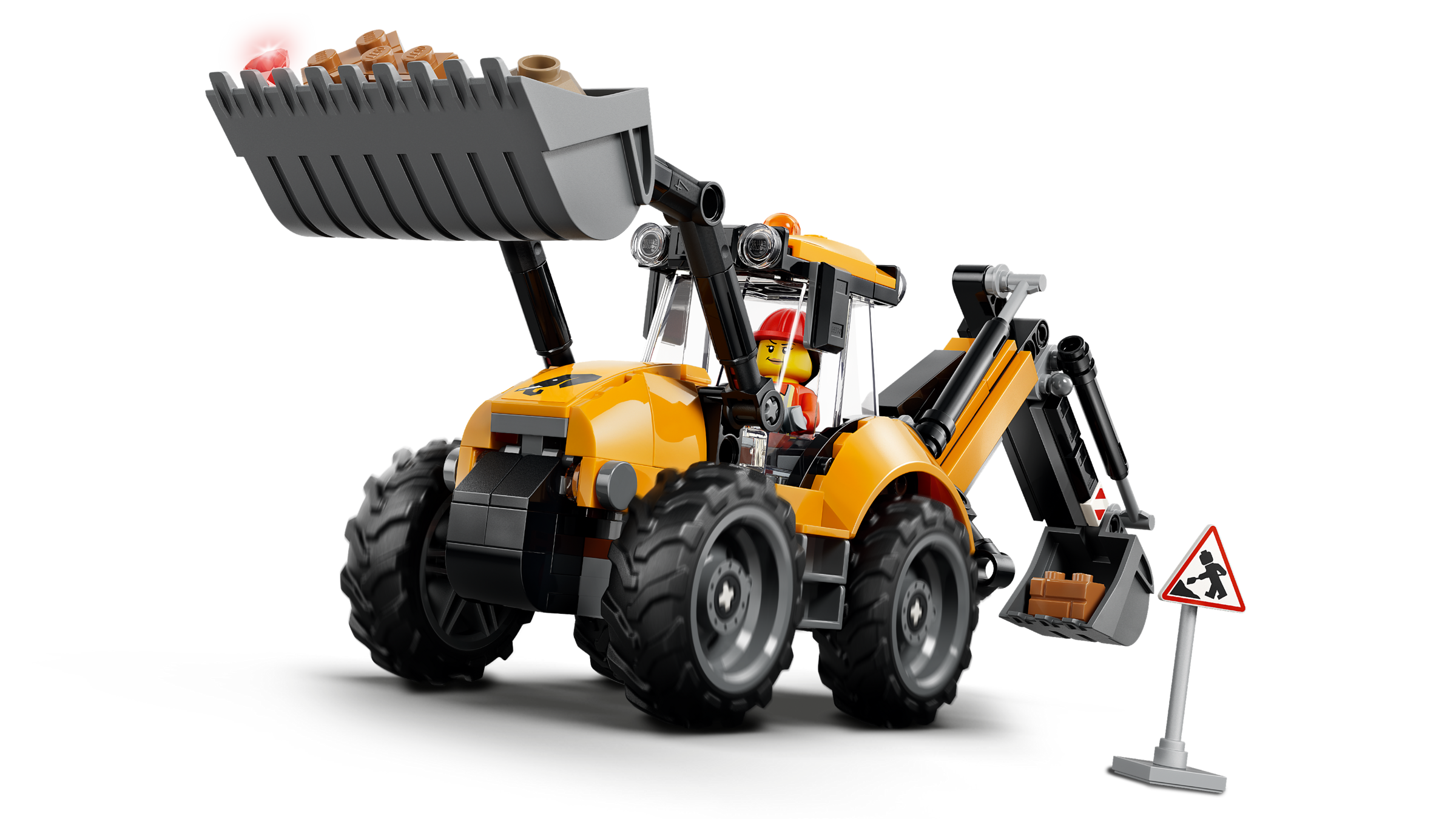 LEGO City Yellow Backhoe Loader building set, UK version