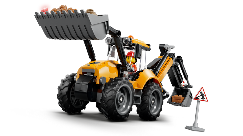 LEGO City Yellow Backhoe Loader building set, UK version