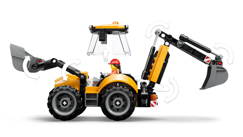 LEGO City Yellow Backhoe Loader building set, UK version