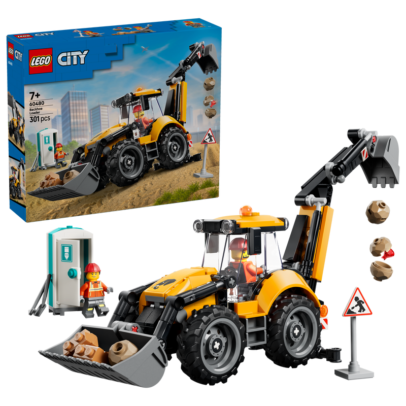 LEGO City Yellow Backhoe Loader building set, UK version