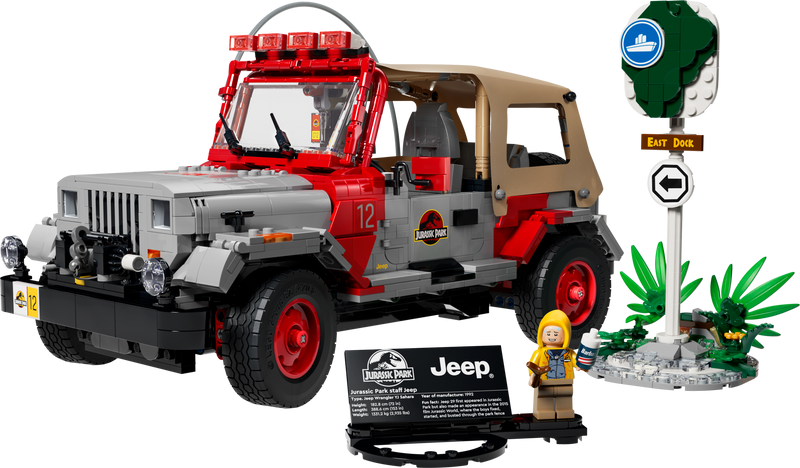 LEGO Jurassic Park Jeep Wrangler building set 1,924 pieces (British brand)