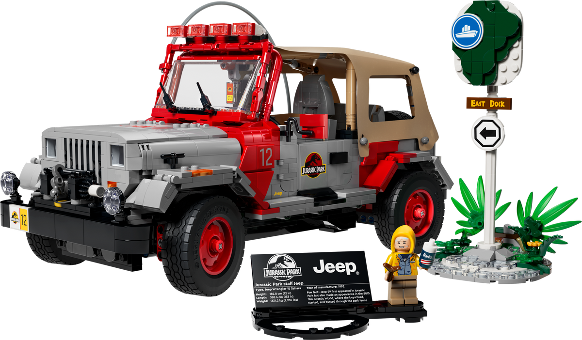LEGO Jurassic Park Jeep Wrangler building set 1,924 pieces (British brand)