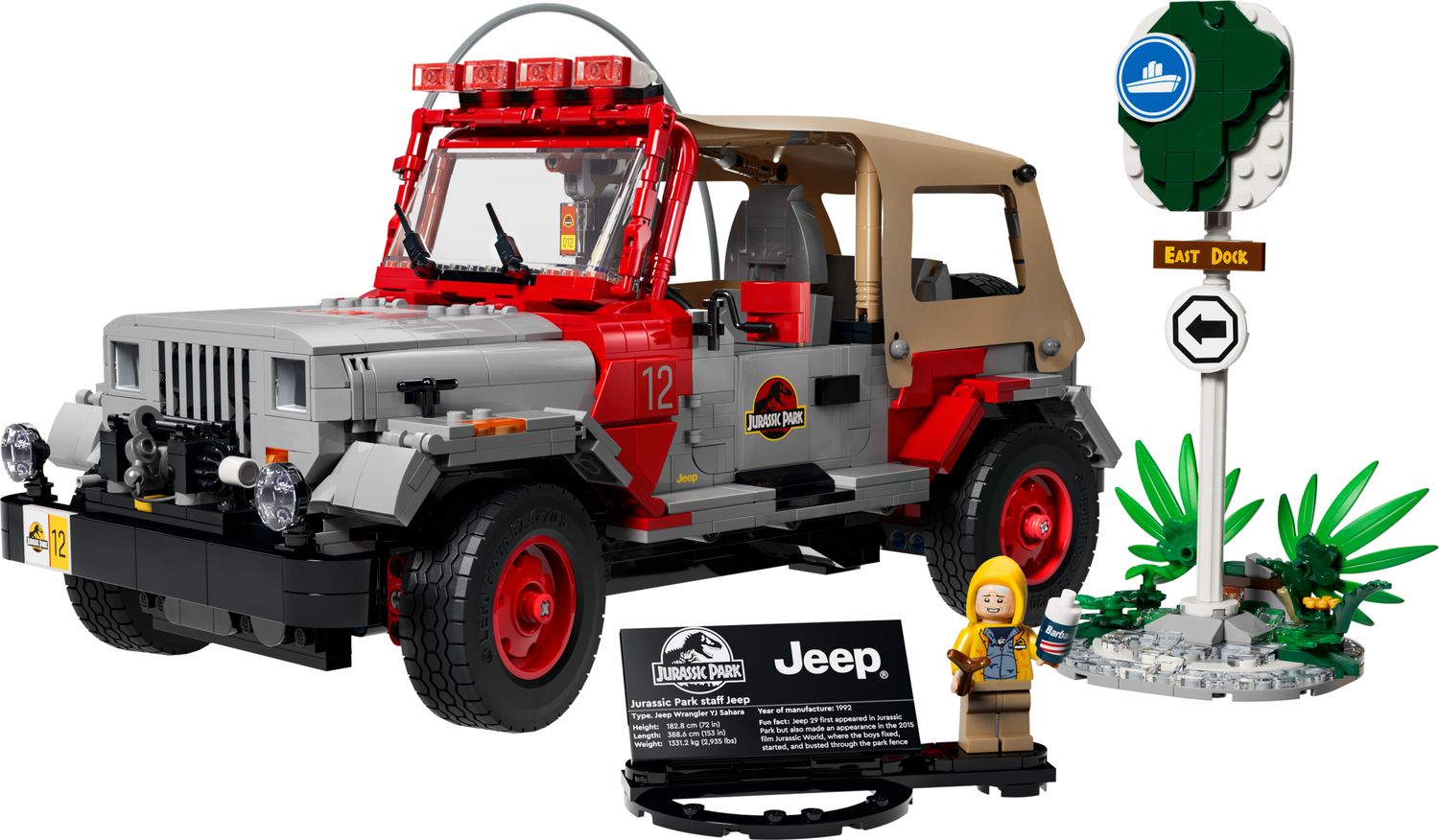 LEGO Jurassic Park Jeep Wrangler building set 1,924 pieces (British brand)
