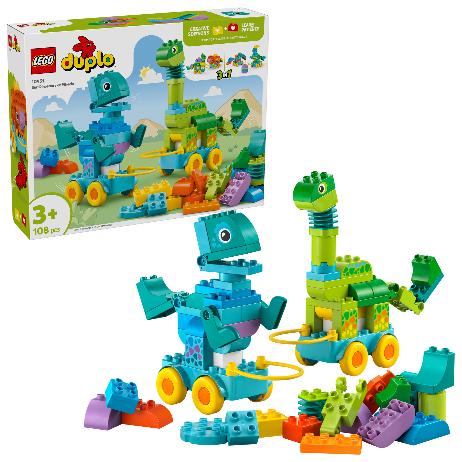 LEGO DUPLO Dinosaurs on Wheels 108 Pieces - British product