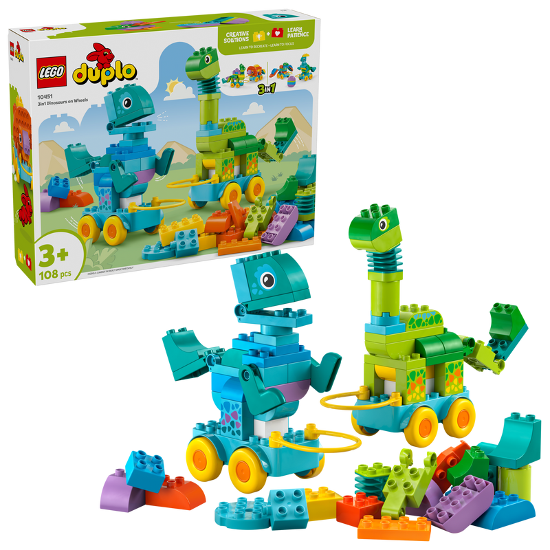 LEGO DUPLO Dinosaurs on Wheels 108 Pieces - British product