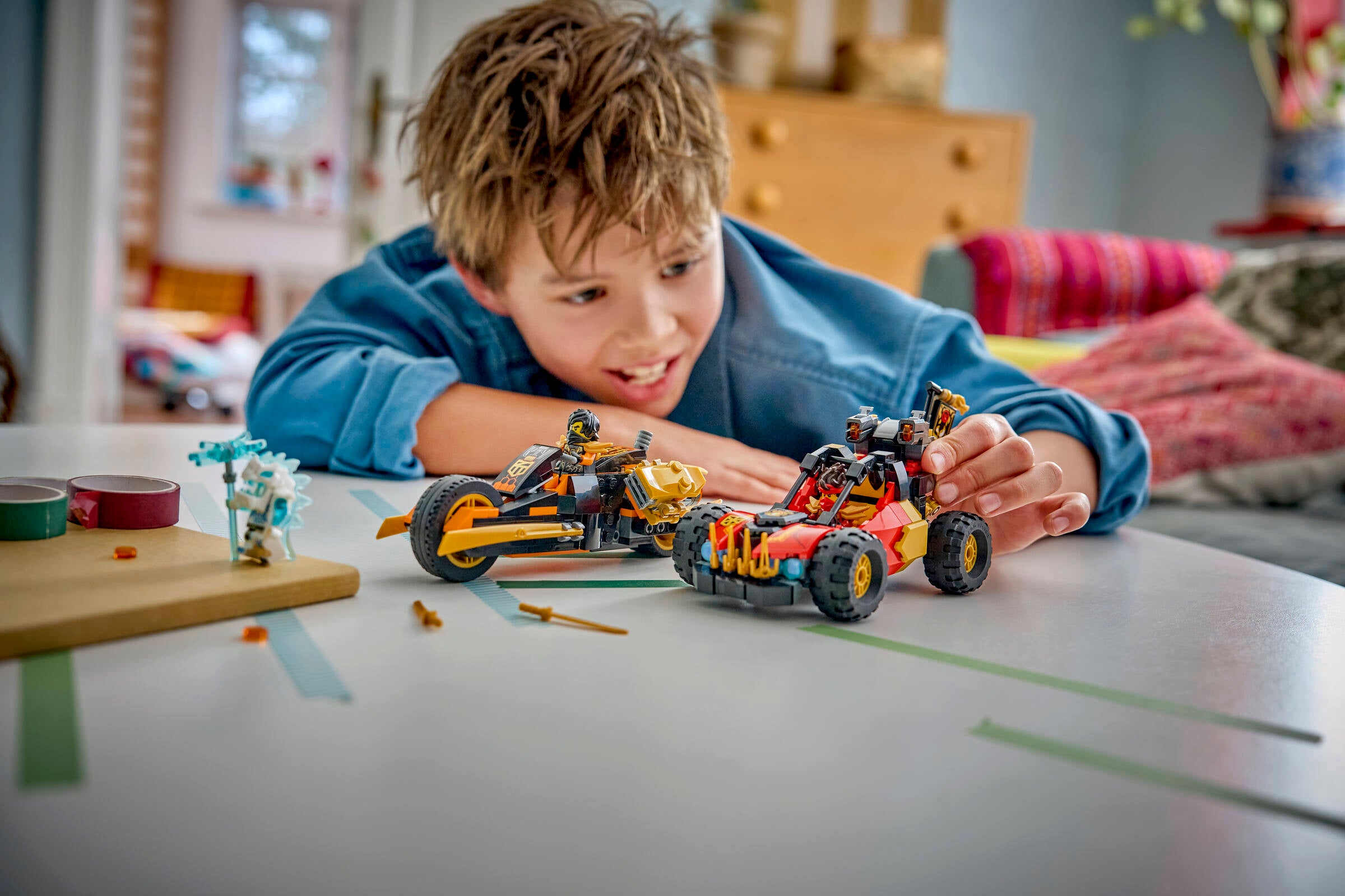 LEGO Ninjago building set Kai and Cole's Combiner Vehicles, imported from the UK