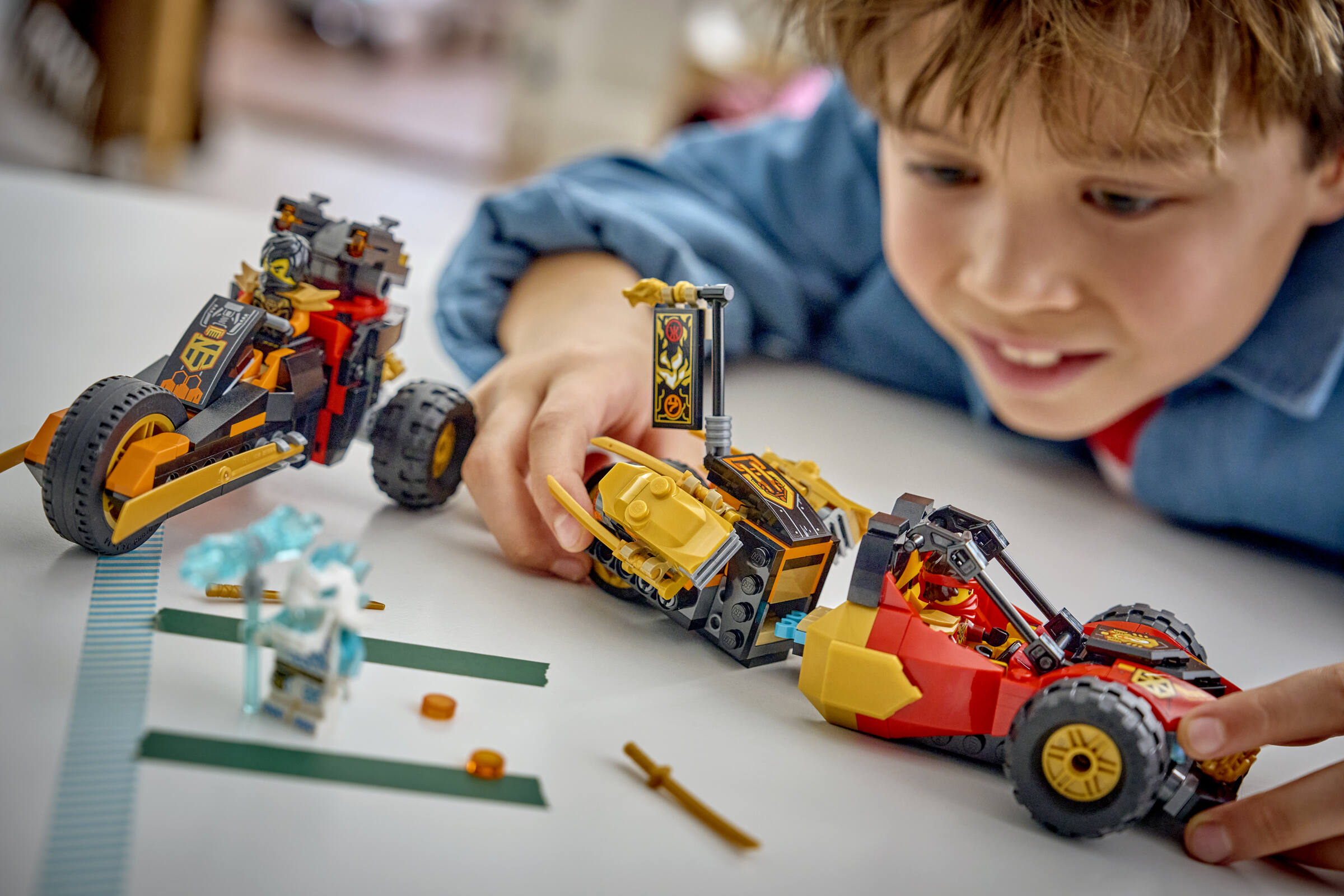 LEGO Ninjago building set Kai and Cole's Combiner Vehicles, imported from the UK