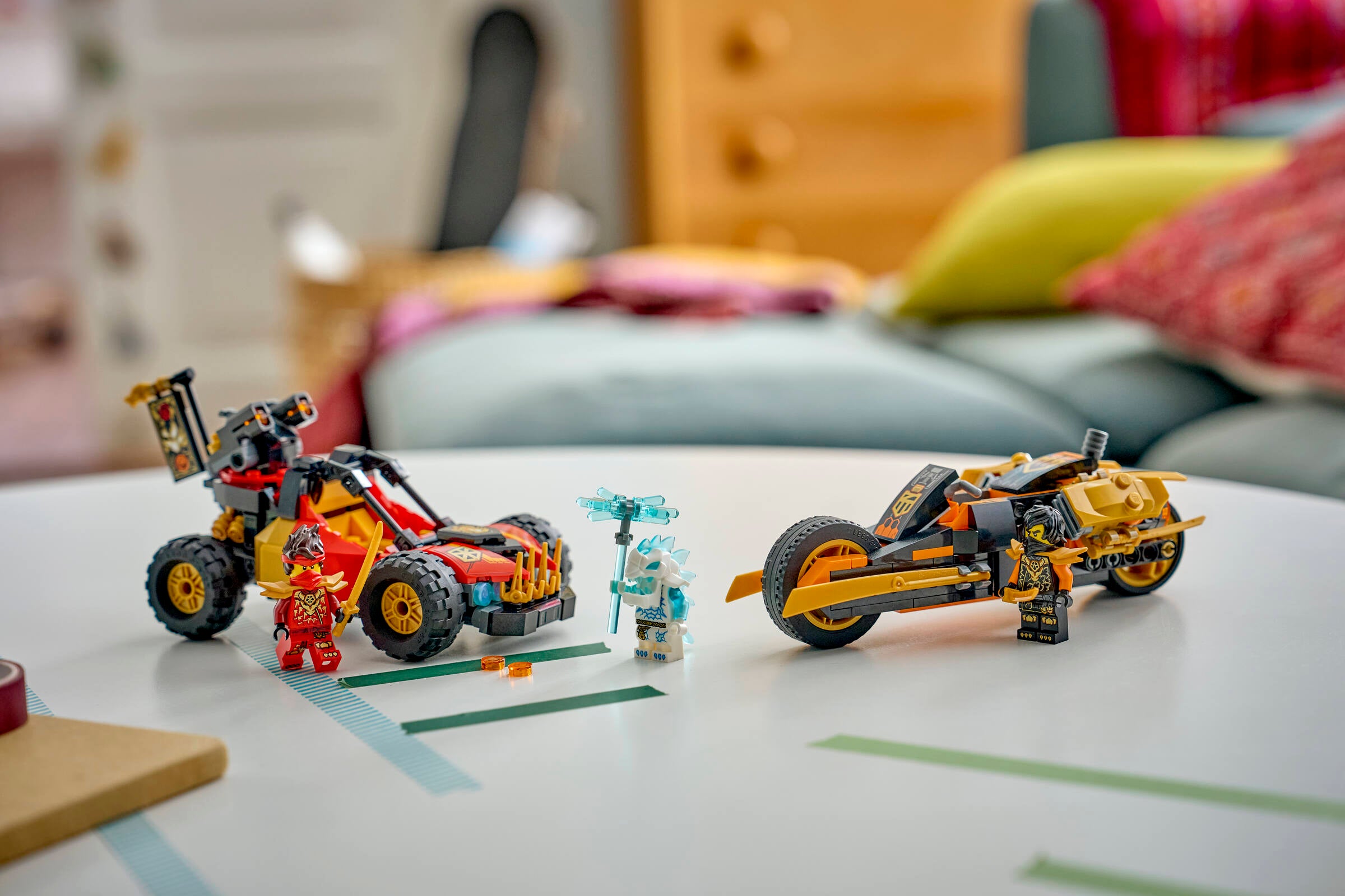 LEGO Ninjago building set Kai and Cole's Combiner Vehicles, imported from the UK