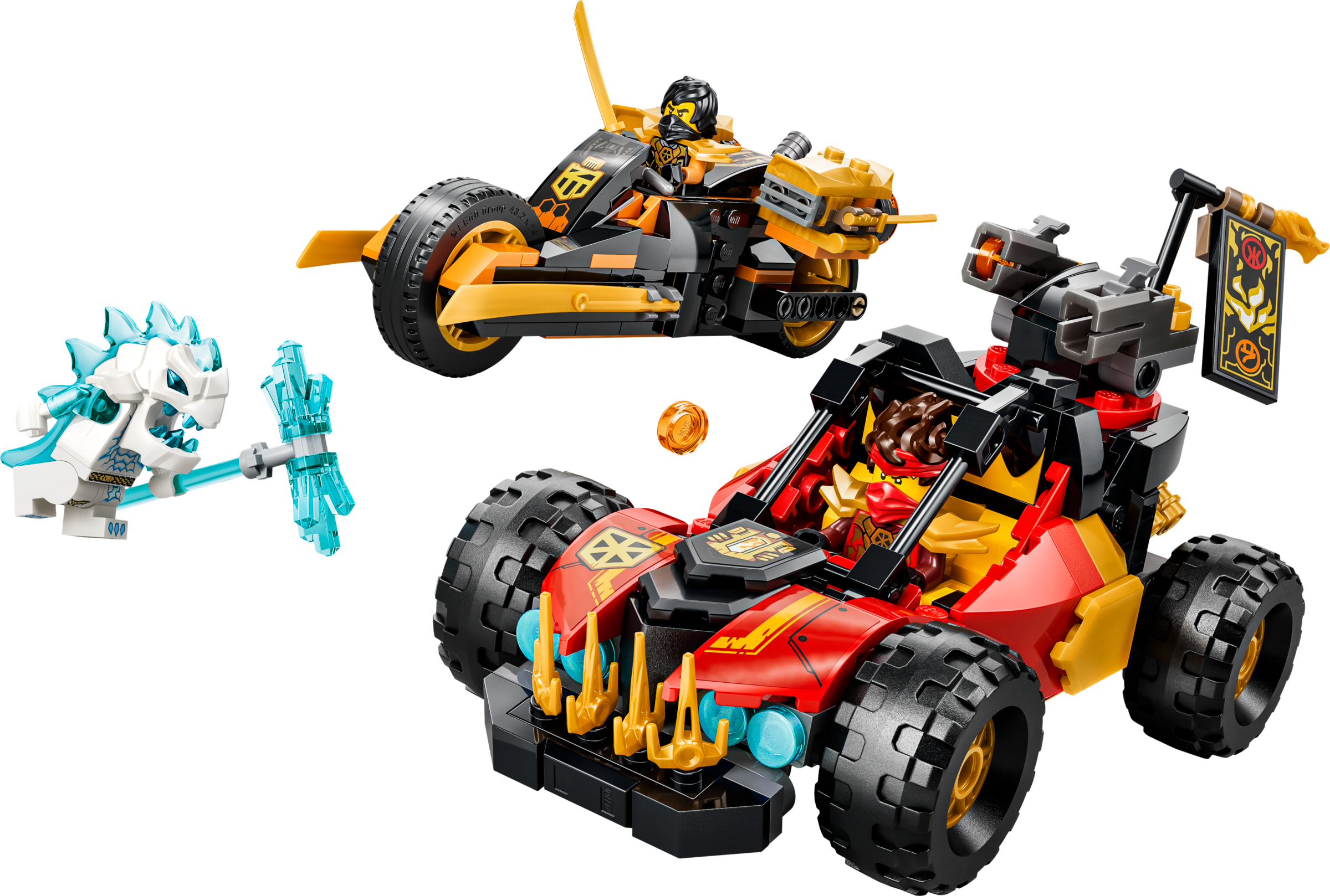 LEGO Ninjago building set Kai and Cole's Combiner Vehicles, imported from the UK